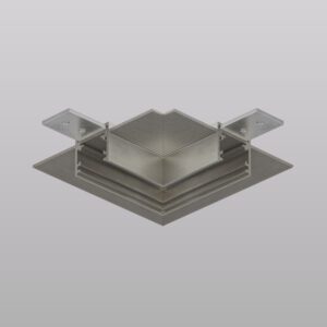 Угловой элемент трека SHINE HIDE для ГКЛ 12,5 мм, 90°, потолок–потолок, тёмный никель, алюминий